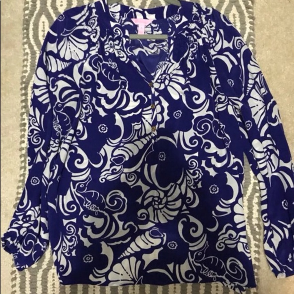 Lilly Pulitzer Elsa silk blouse medium